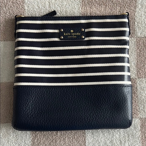 kate spade Handbags - Kate Spade Navy and White Striped Crossbody Bag